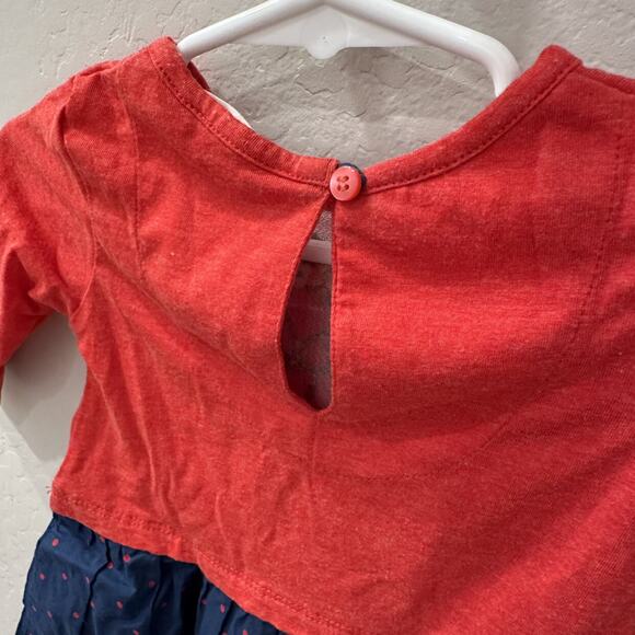 Beebay Red & Blue Fox Polka Dot Long Sleeve Dress - Picture 7 of 7